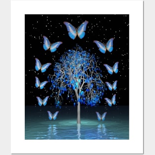 Butterfly Crystal Tree Posters and Art